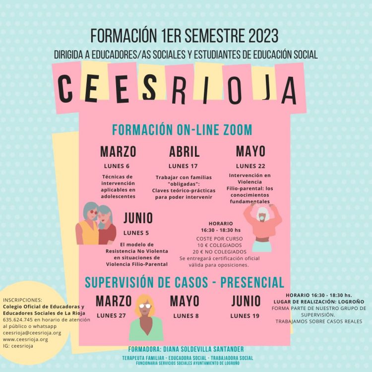 Formaciones CEES Rioja primer semestre 2023 - EDUSO. La Puerta de la  Educación SocialEDUSO. La Puerta de la Educación Social
